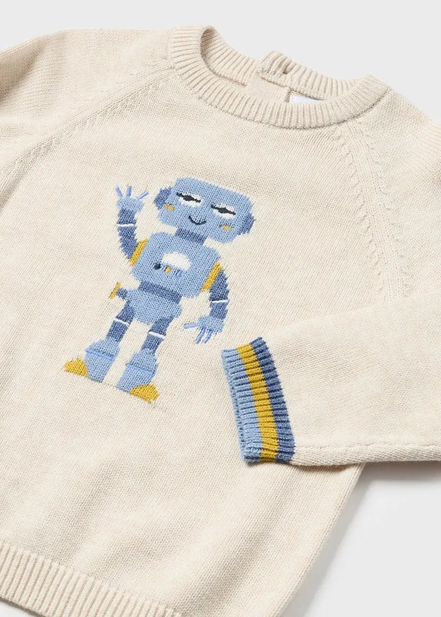 Cream Robot Sweater - Select Size