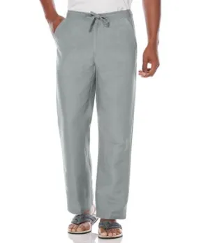 Cubavera Solid Drawstring Elastic Linen Pants - Alloy