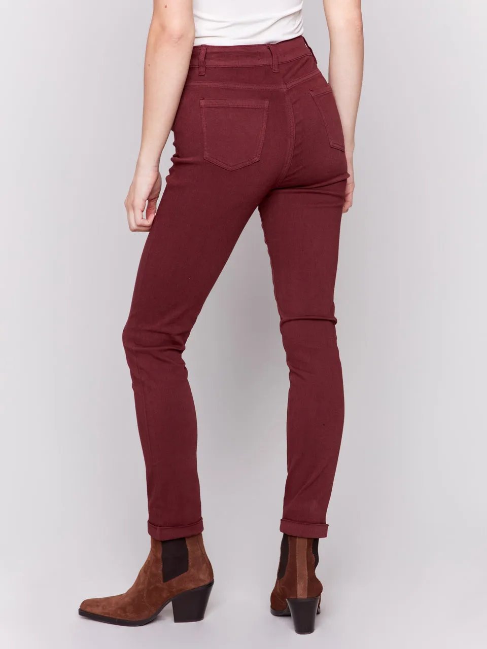 Cuff Hem Pant -Cabernet