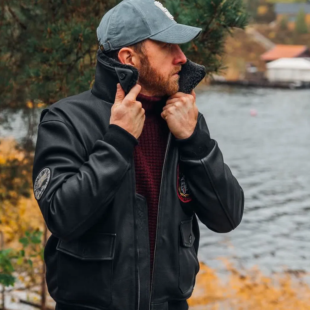 DENALI FLIGHT LEATHER JACKET - BLACK