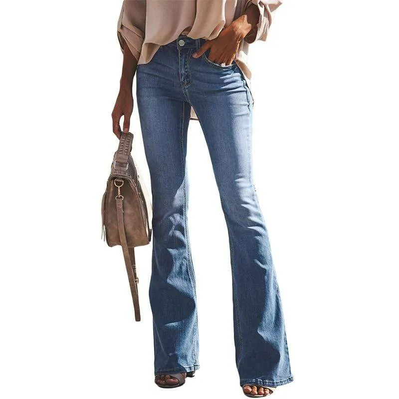 Denim Flare Leg Boyfriend Jeans