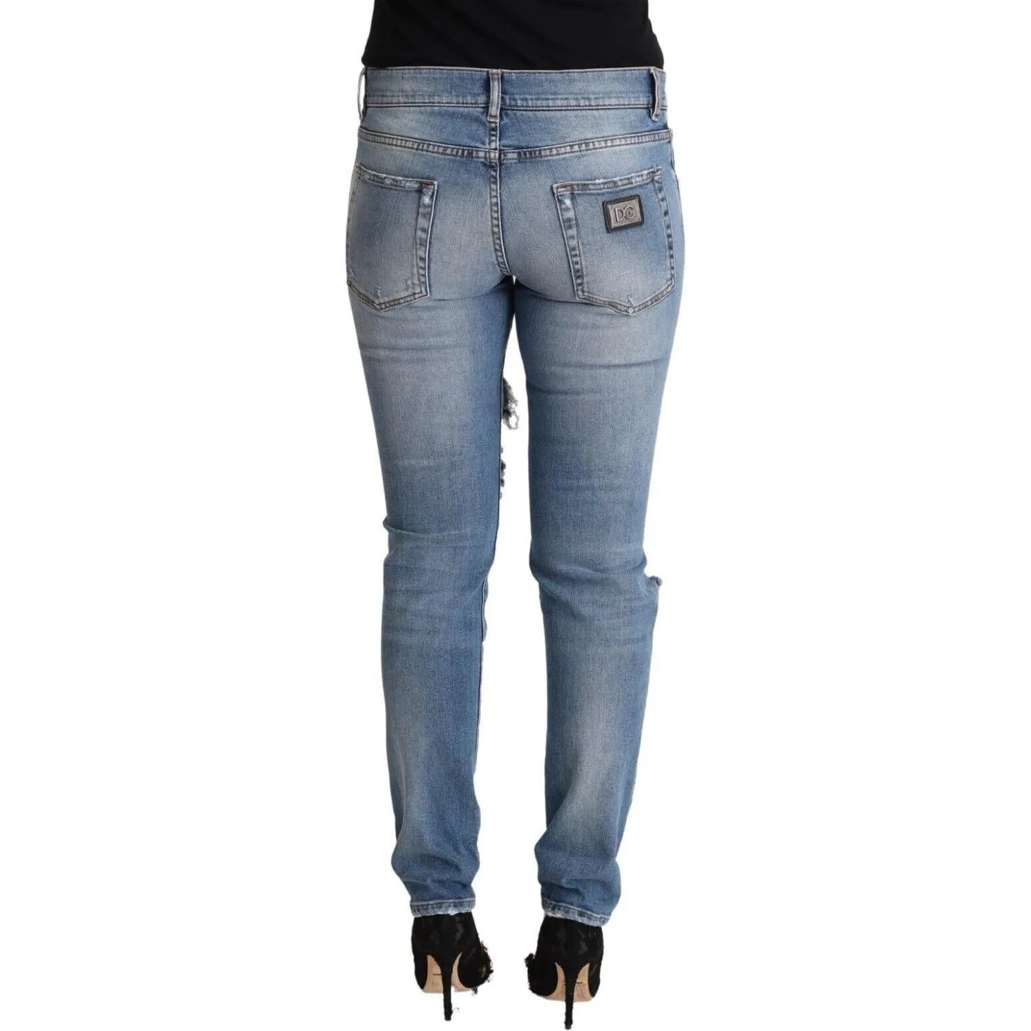 Dolce & Gabbana Chic Distressed Denim Skinny Jeans