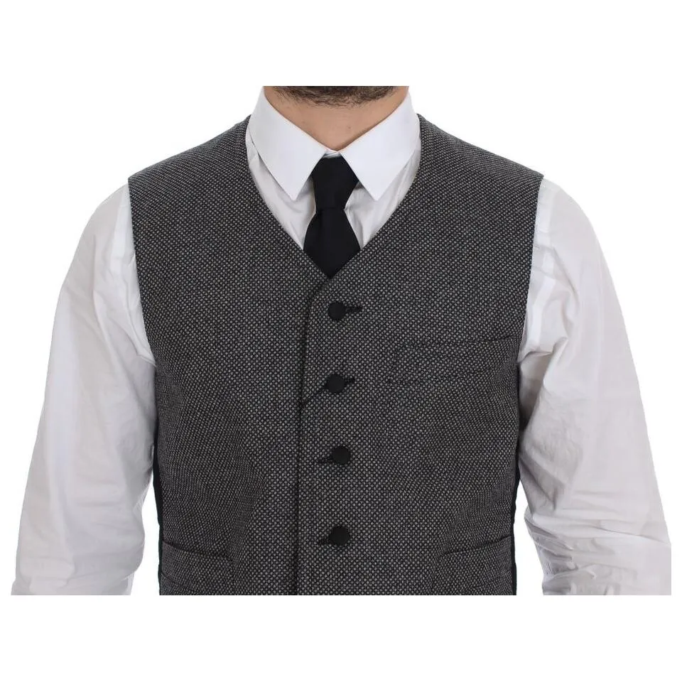 Dolce & Gabbana Elegant Single Breasted Gray Dress Vest