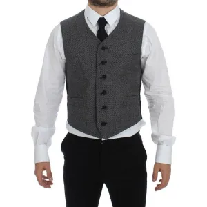 Dolce & Gabbana Elegant Single Breasted Gray Dress Vest