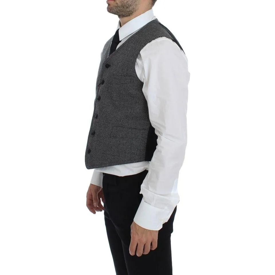 Dolce & Gabbana Elegant Single Breasted Gray Dress Vest