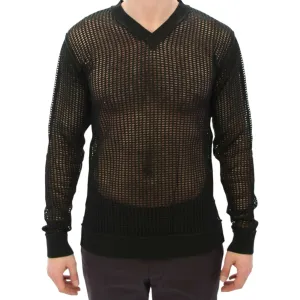 Dolce & Gabbana Elegant V-Neck Dark Green Knitted Sweater