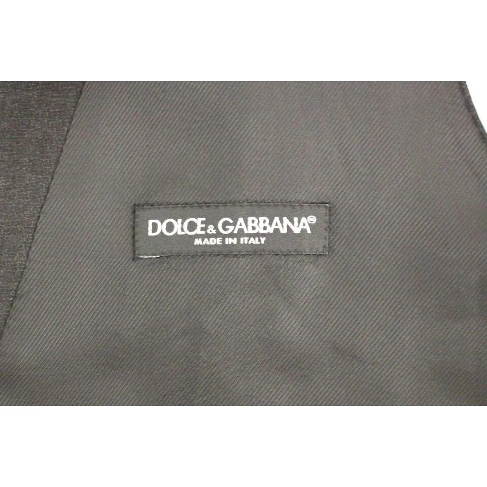 Dolce & Gabbana Sleek Gray Wool Dress Vest