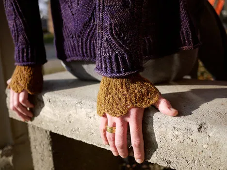 Elm Leaves Wristlets <br/><small>knitting pattern</small>