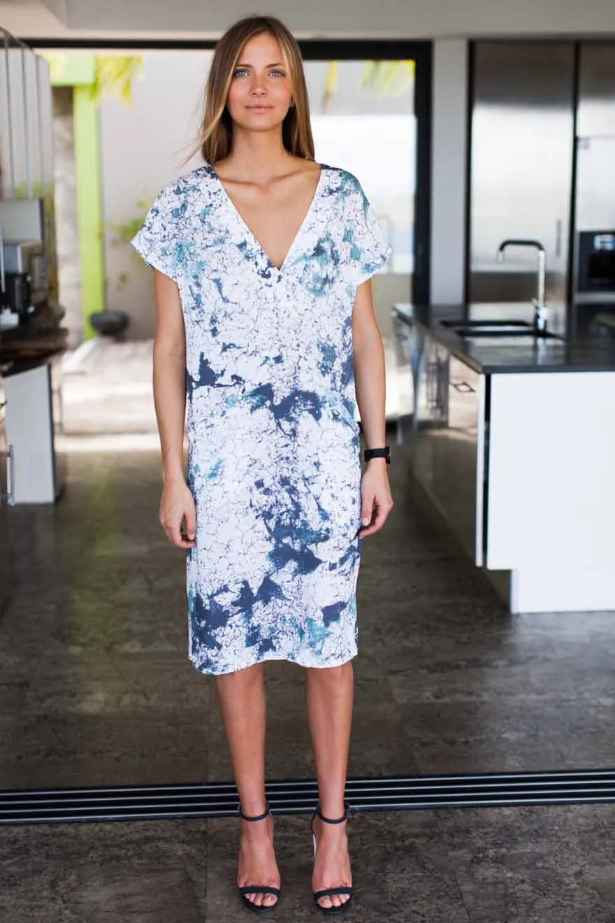 Emerson Fry V Column Dress- Turquoise Rock