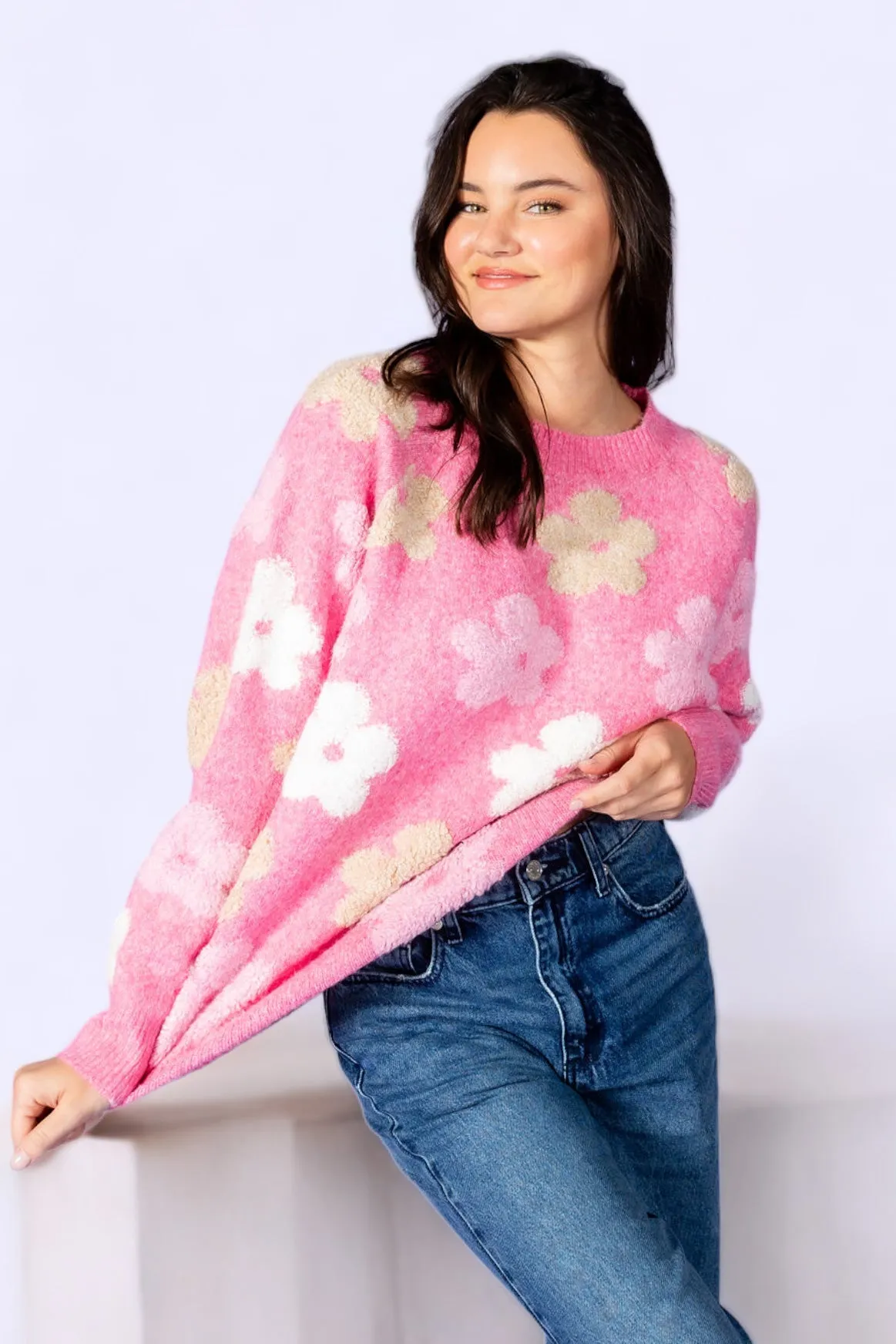 Everly Floral Sweater Top