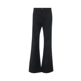 Flared Cotton Drill Pants in Black