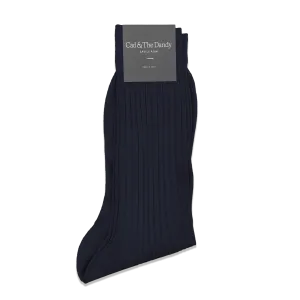 Formal Short Socks in Navy Cotton