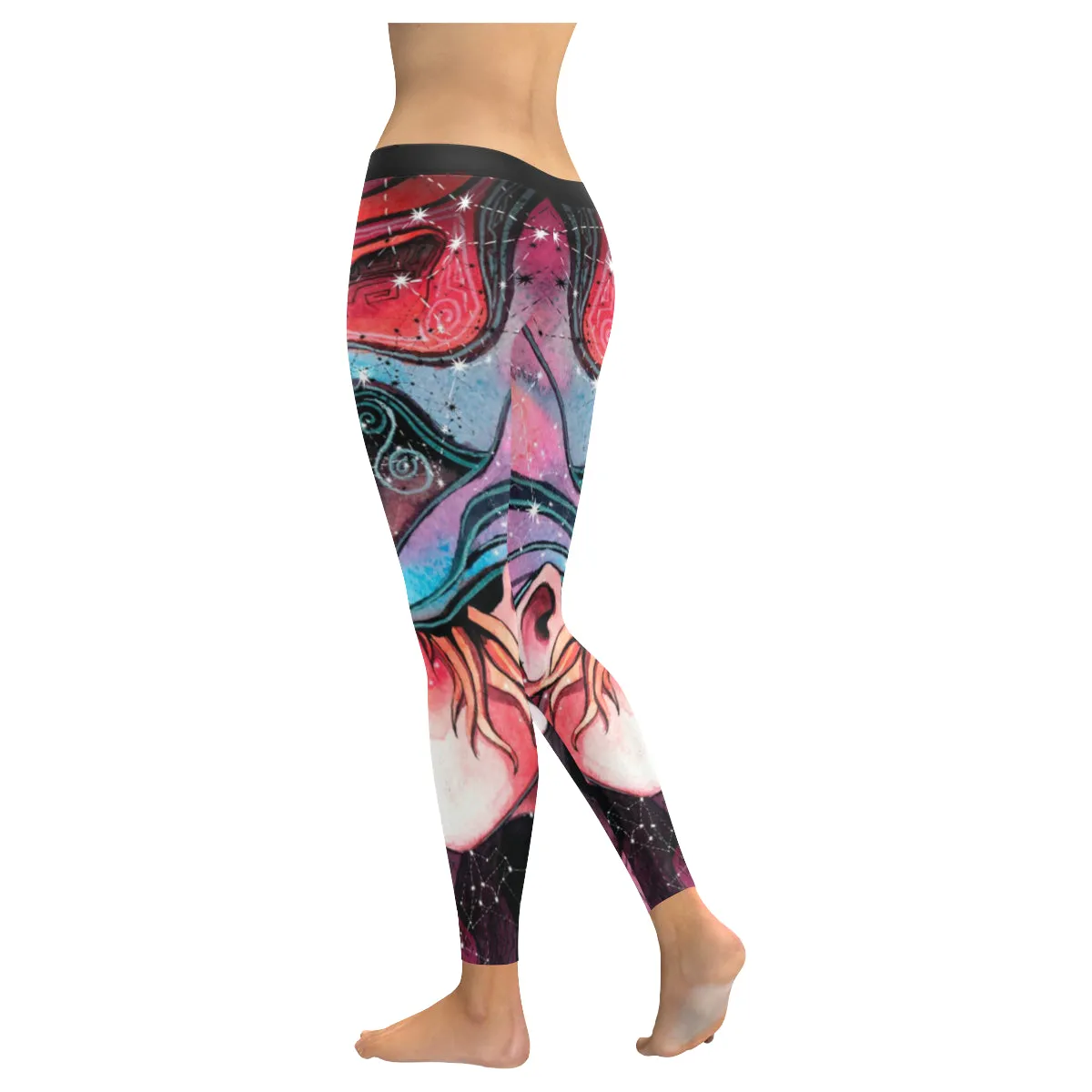 girl in the mask of a lion Women's Low Rise Leggings (Invisible Stitch)