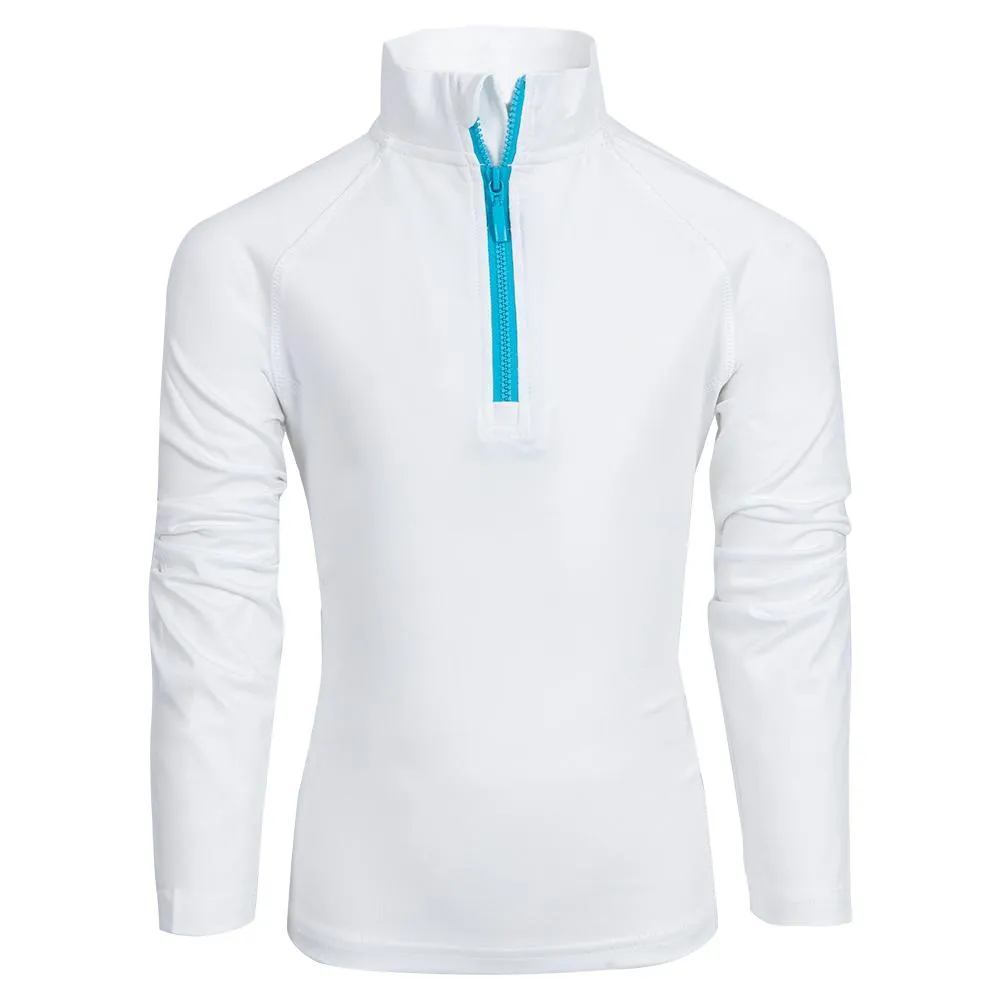 Girl's Half Zip Tennis Pullover White