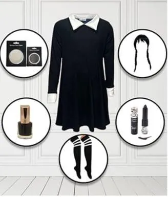 Gothic Elegance: Adult Plain Costume and Accessories Set