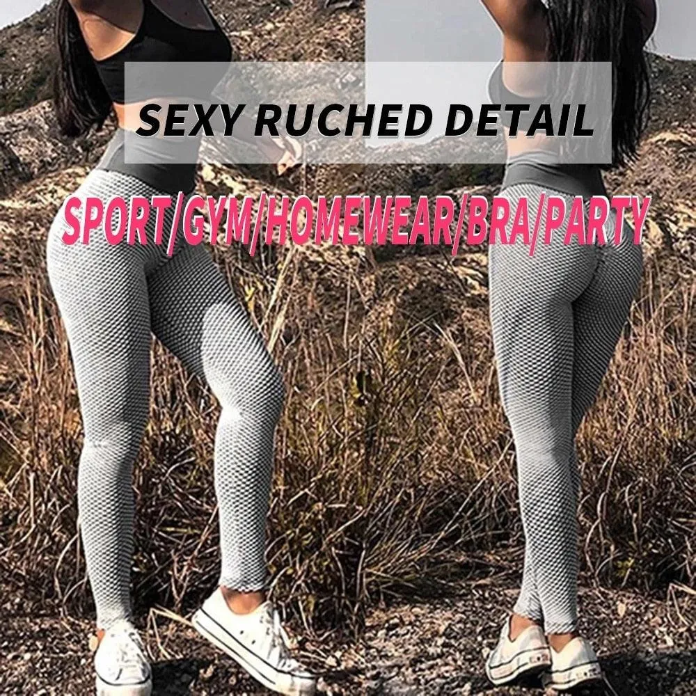 Great Sexy Booty Leggings - Women Textured Scrunch Butt Legging - Fitness Sport Leggins Push Up Anti-Cellulite Gym Pants Women Clothes (2U24)(BAP)(TBL)