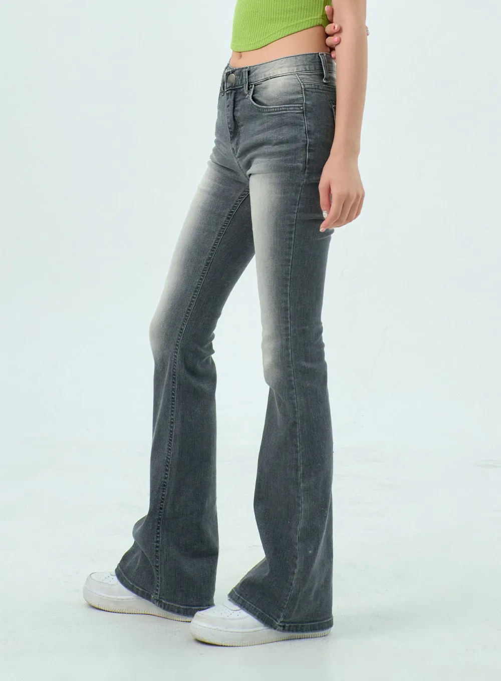 Grey Bootcut Jeans BY322