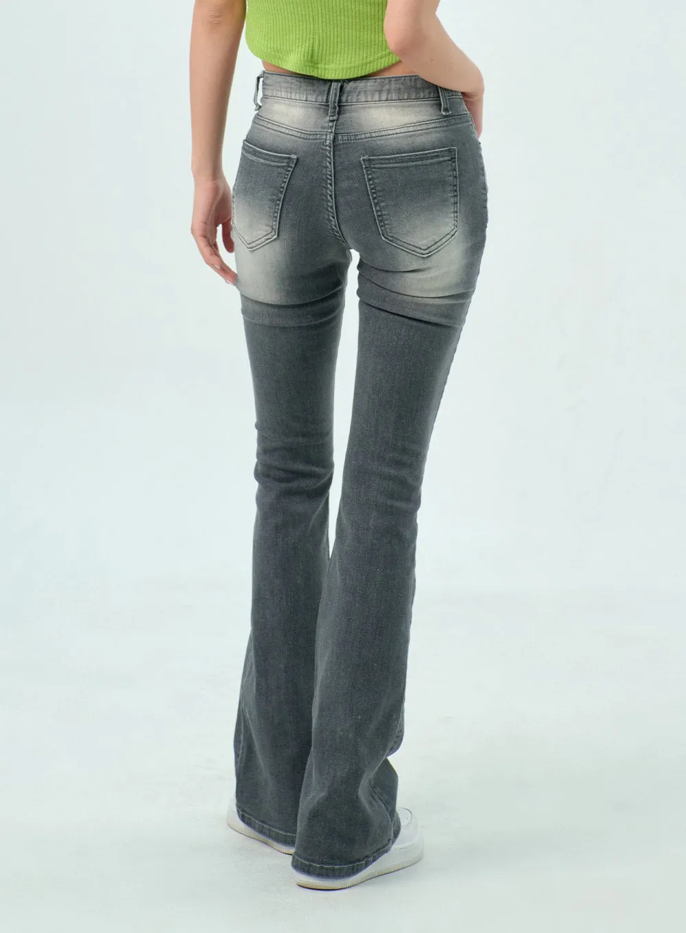 Grey Bootcut Jeans BY322