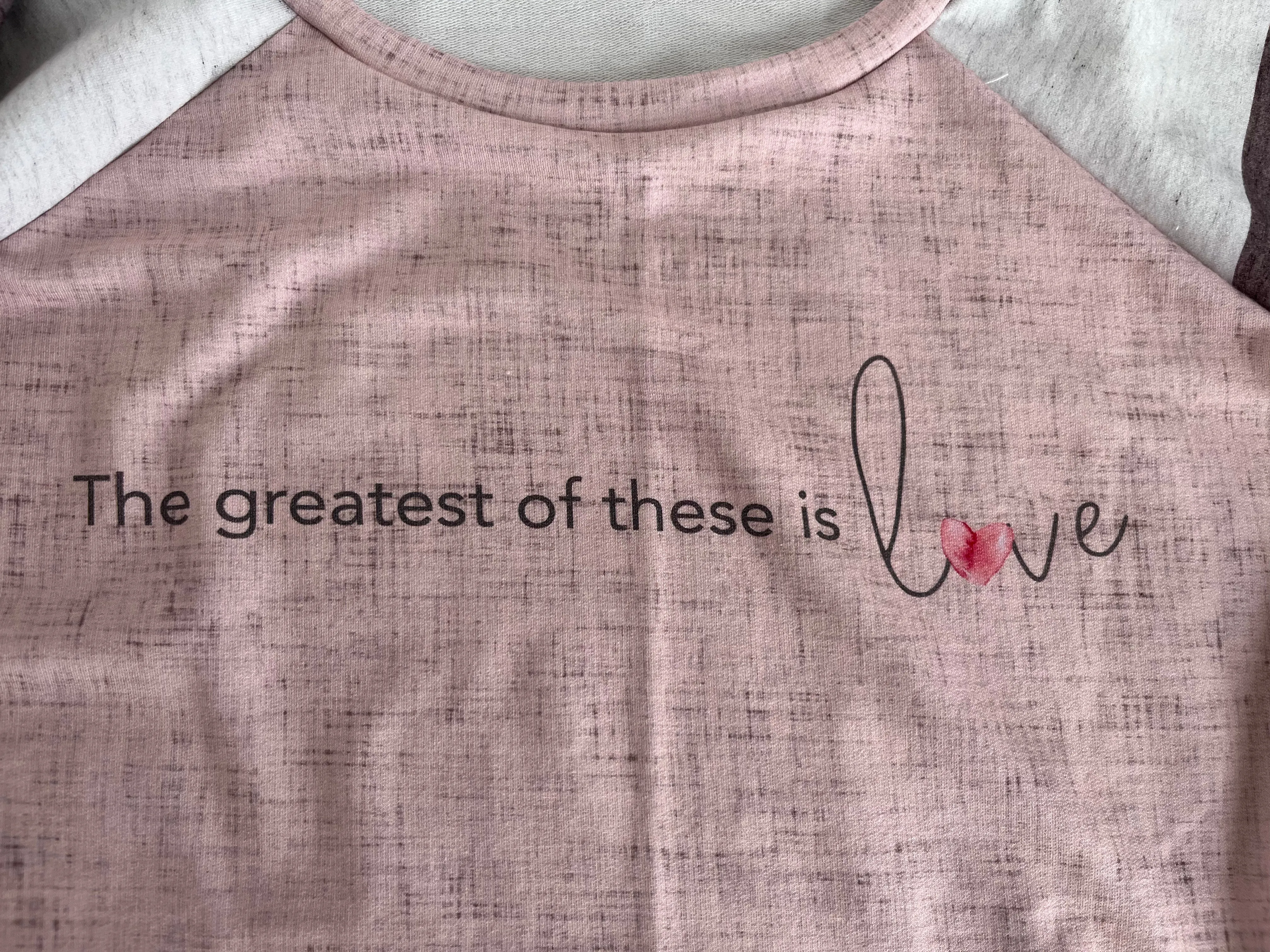 Handmade Valentine Love Quote Ladies Sweatshirt Bamboo Cotton French Terry