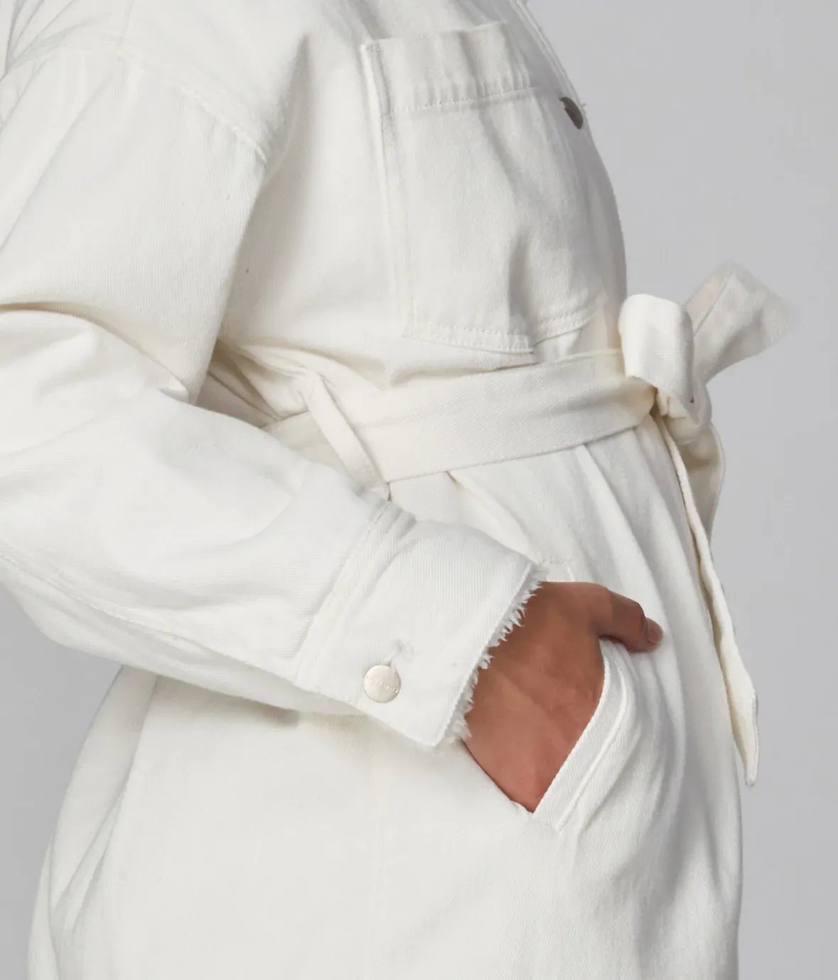 Hayden Long Denim Sherpa Jacket - Ivory