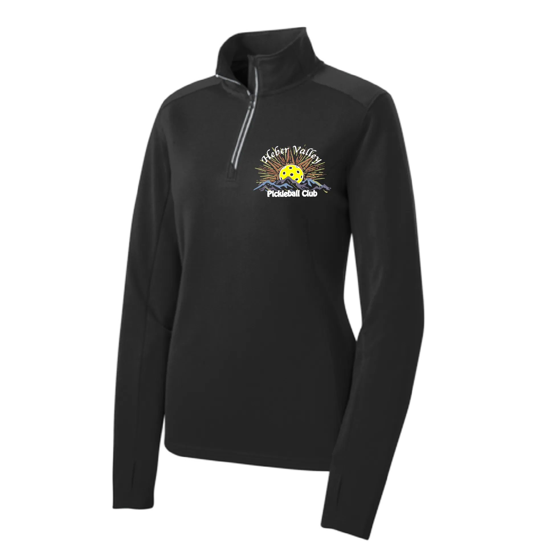 Heber Valley Pickleball Club (Customizable) | Women’s 1/4 Zip Pullover Athletic Shirt | 100% Polyester