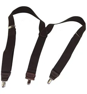 Hold-Ups dark Java Brown Suspenders Y-back style  w/ Patented Silver No-slip Clips