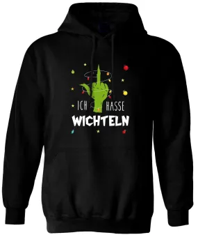 Hoodie - Grinch - Ich hasse Wichteln (Mittelfinger)