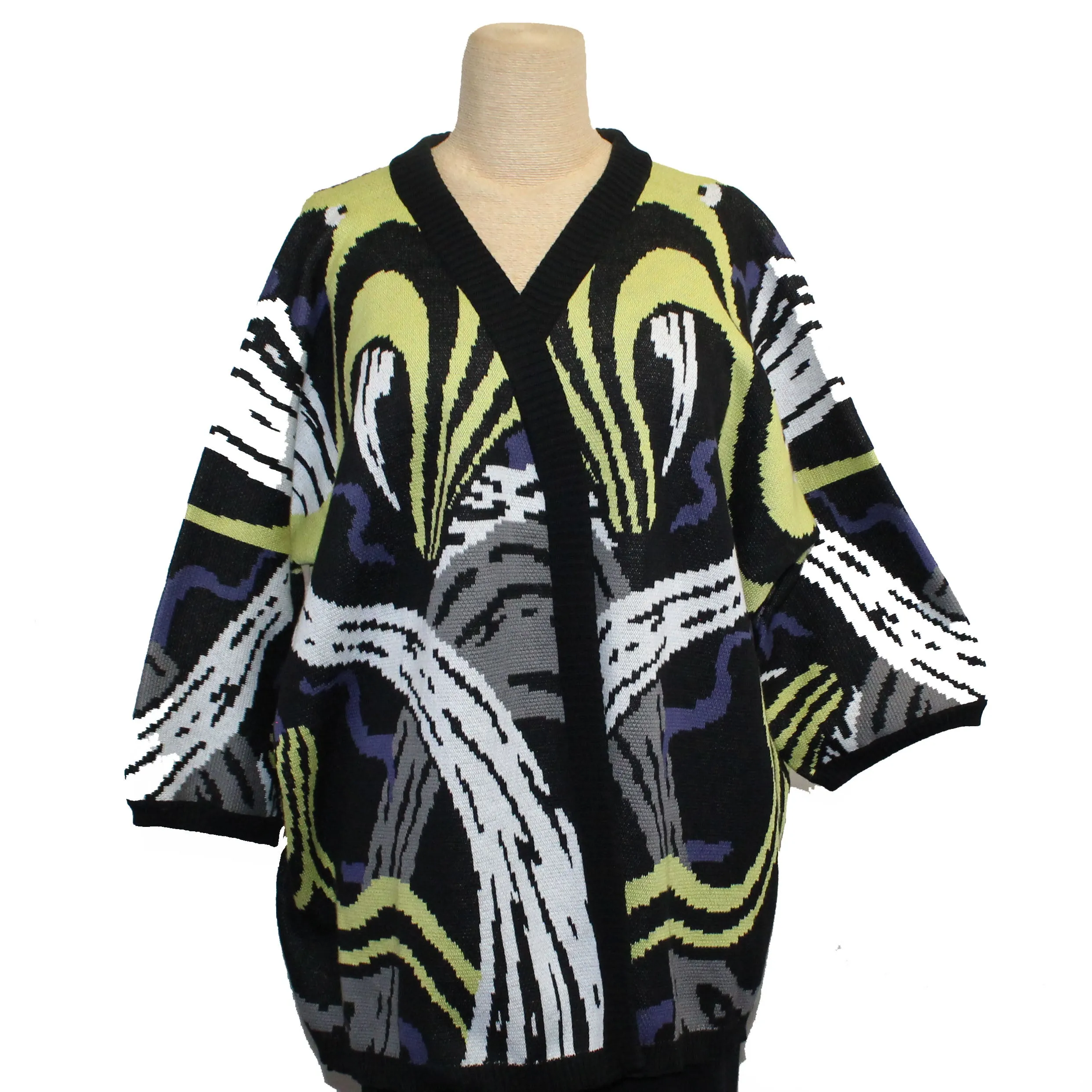 Iridium Cardigan, Black/Lime/White/Grey/Purple, OS Fits M-XL