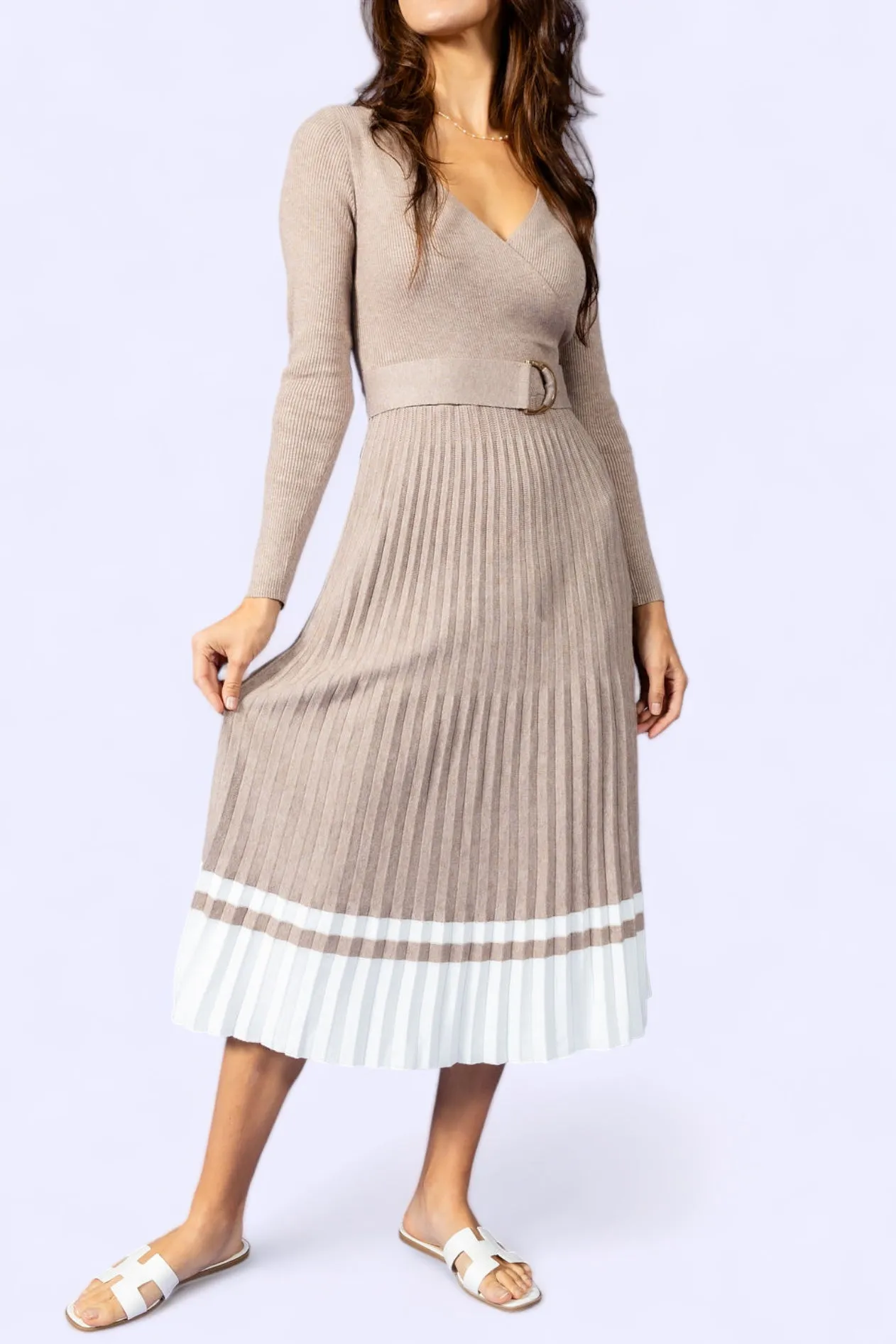 I've Loved You For So Long Pleated Sweater Dress