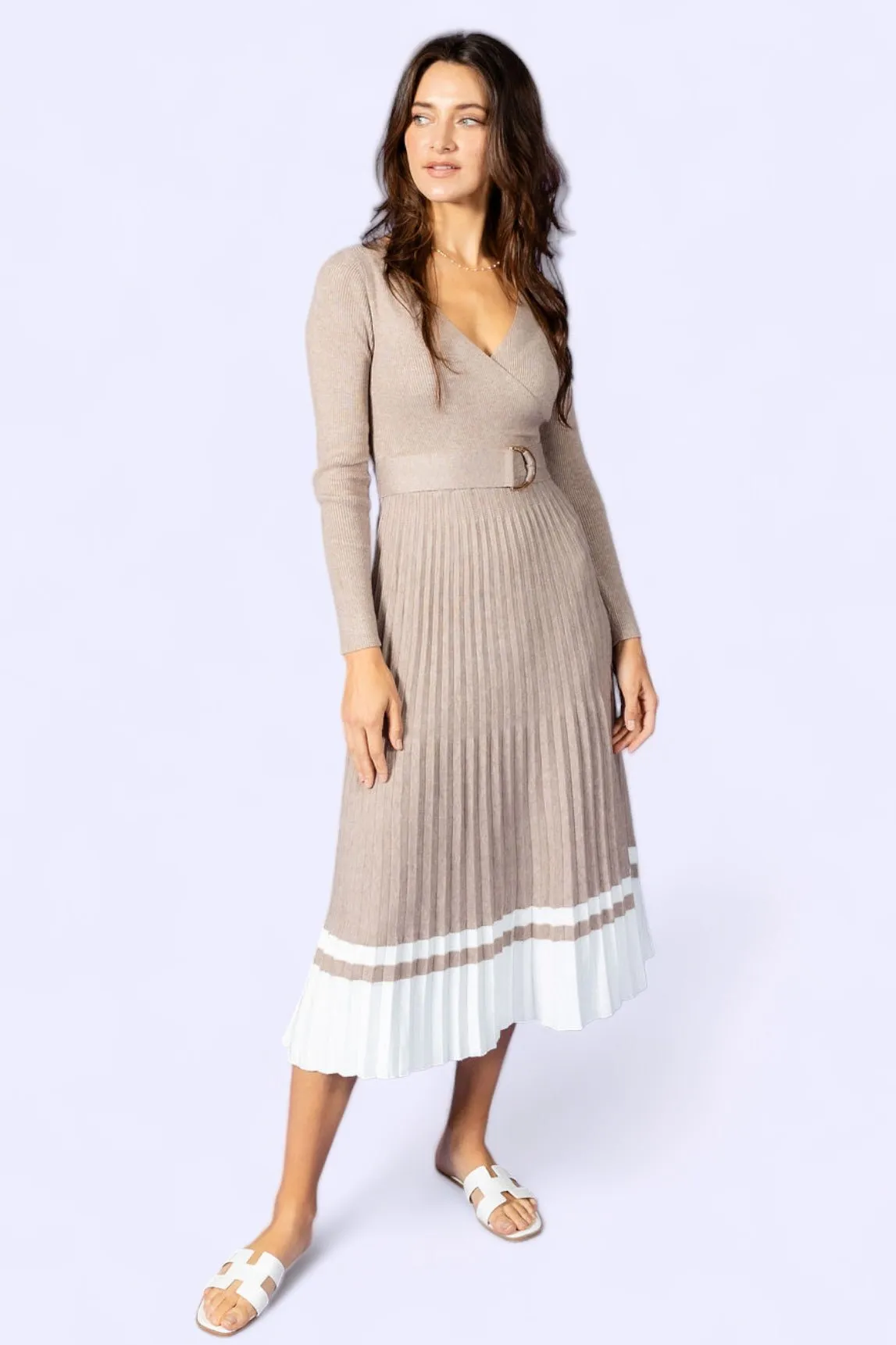 I've Loved You For So Long Pleated Sweater Dress