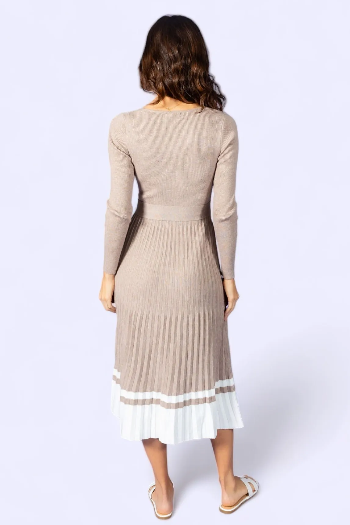 I've Loved You For So Long Pleated Sweater Dress