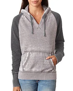 J America Ladies' Zen Contrast Pullover Hood