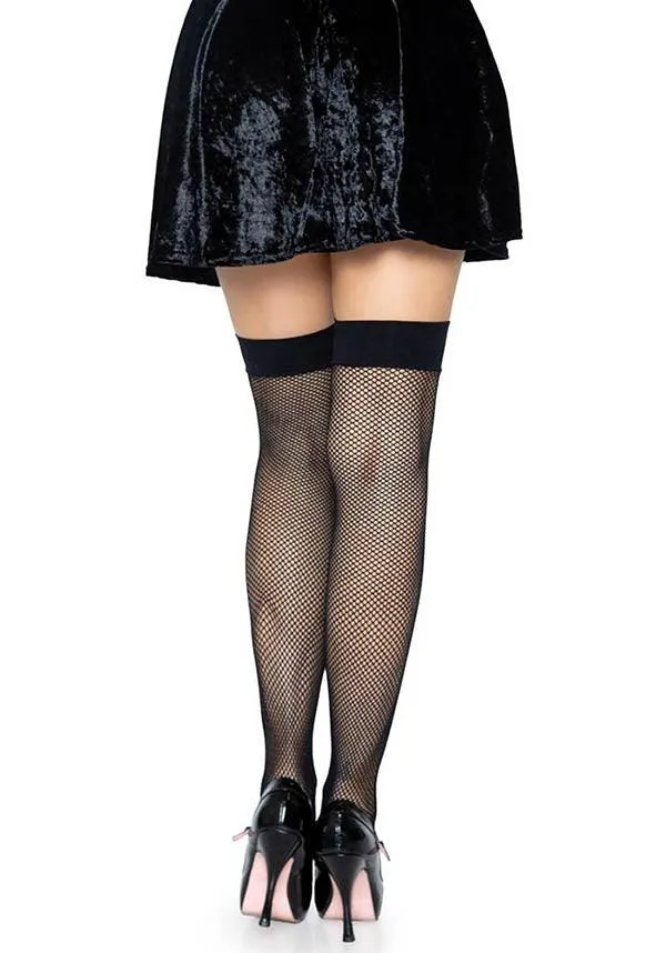 Joy Fishnet [Black] | THIGH HIGH STOCKINGS