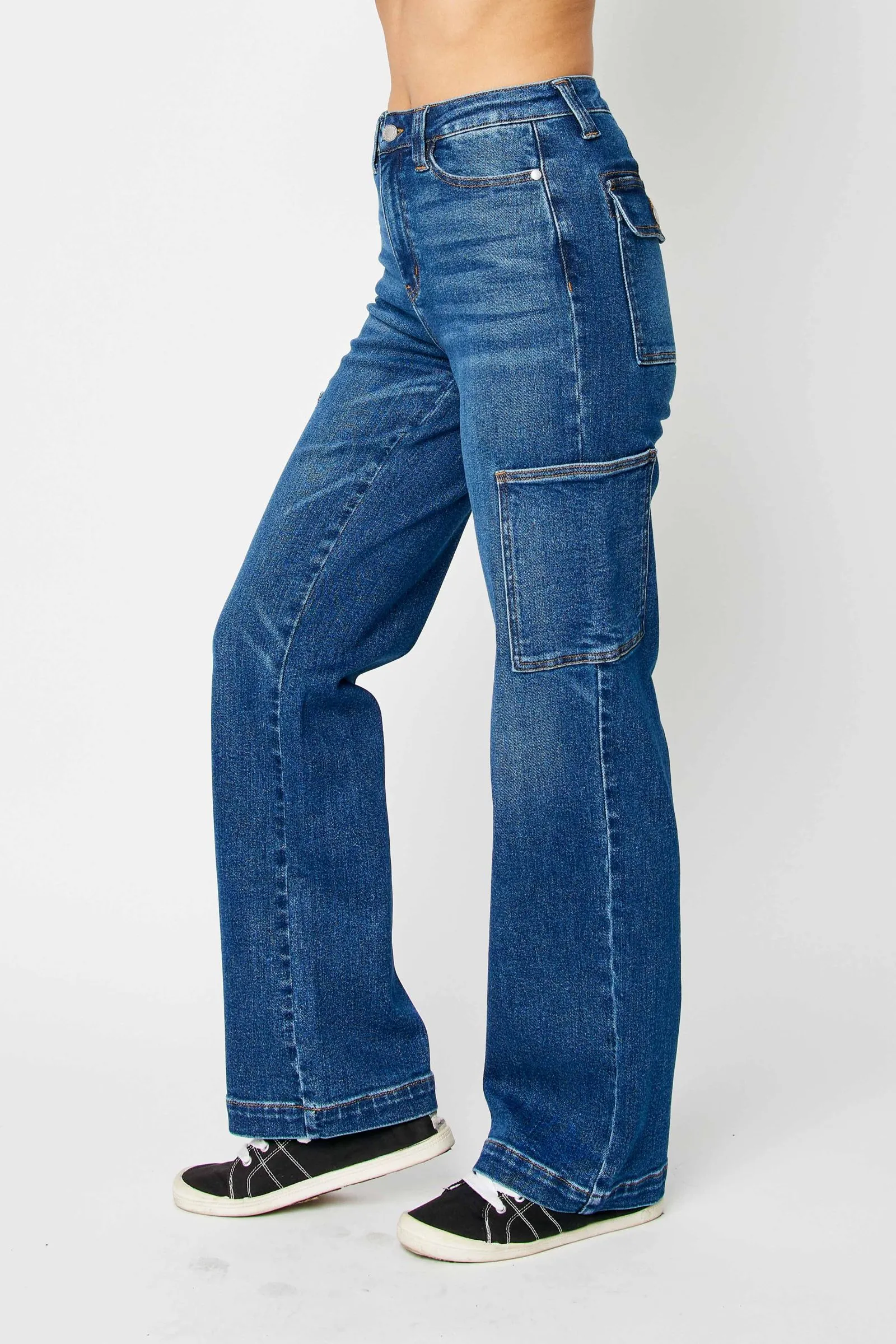 Judy Blue High waist cargo wide leg jeans