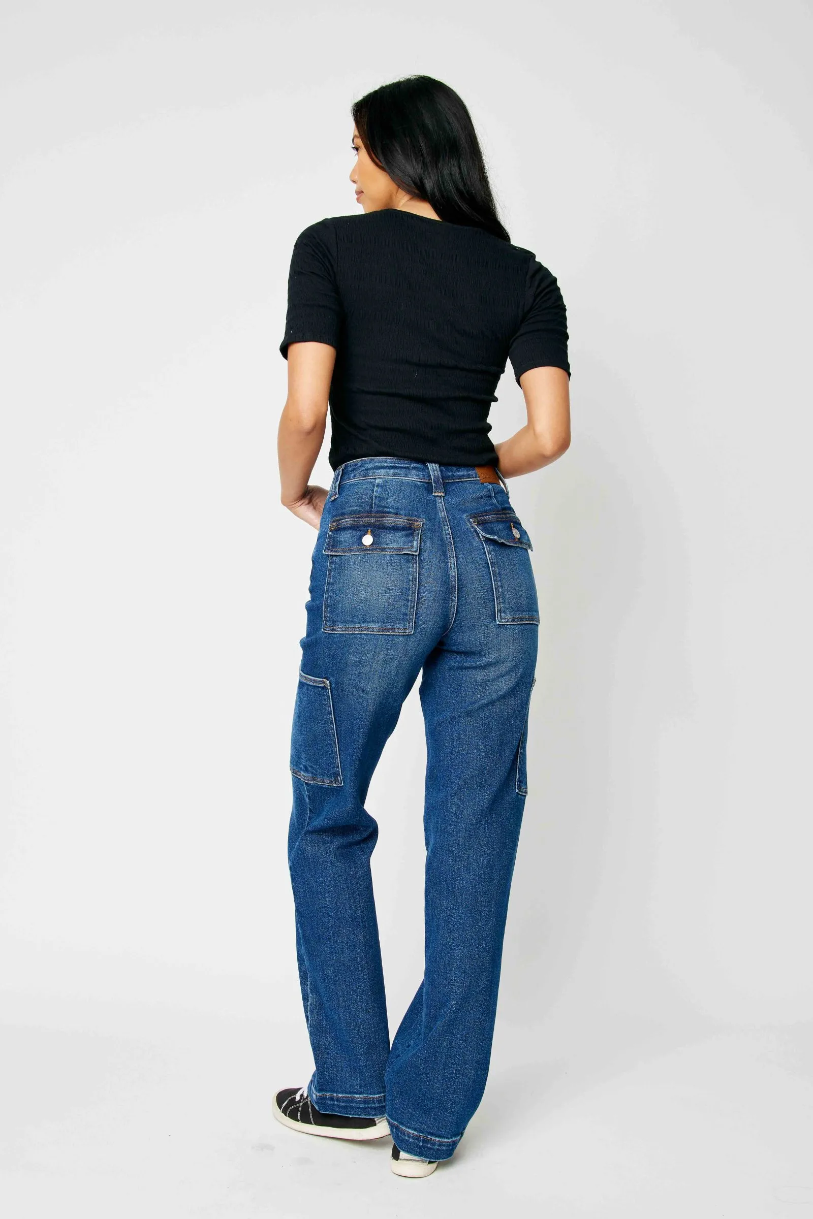 Judy Blue High waist cargo wide leg jeans