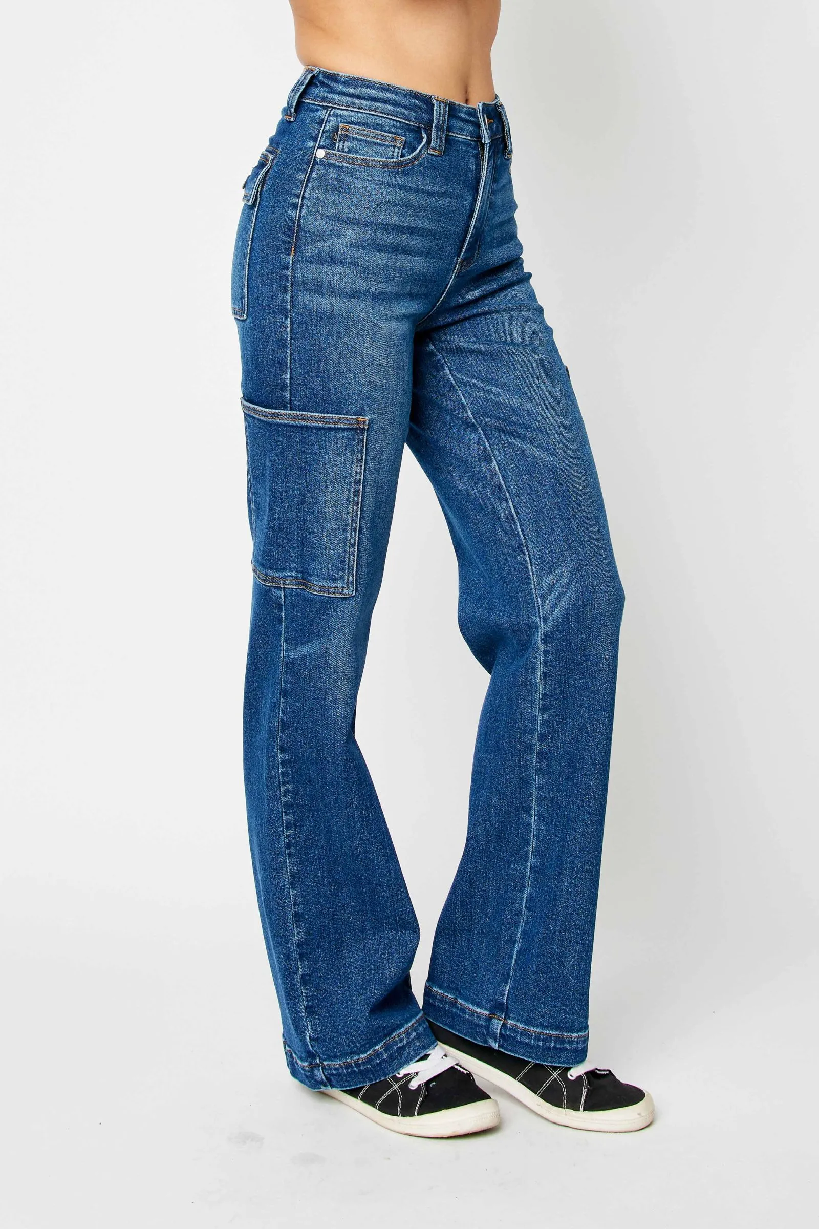 Judy Blue High waist cargo wide leg jeans