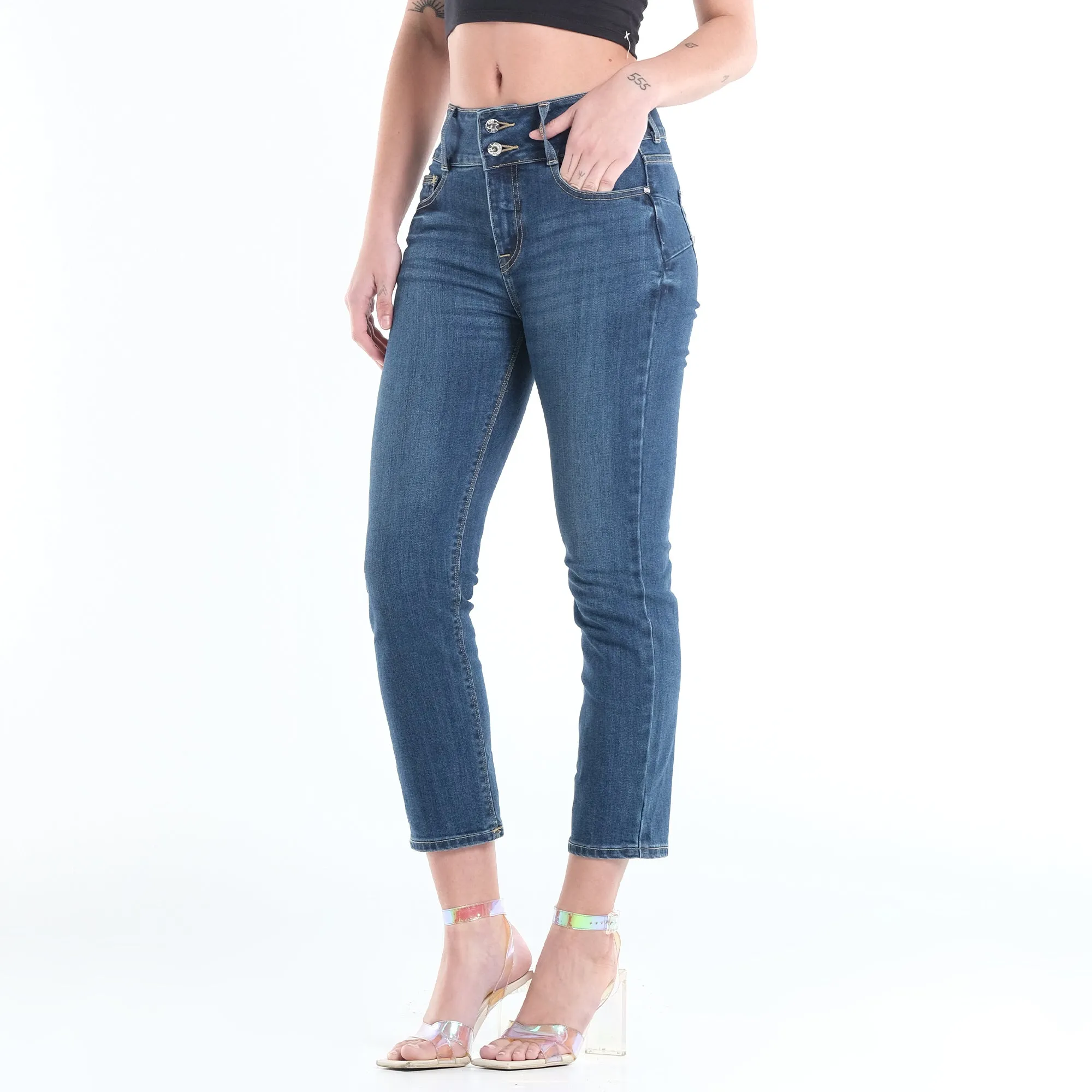 LEE WOMENS SHAPE MAGIC CAROL DENIM JEAN IN SUNKEN WATERFALL