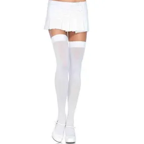 Leg Avenue Nylon Thigh High Stockings White