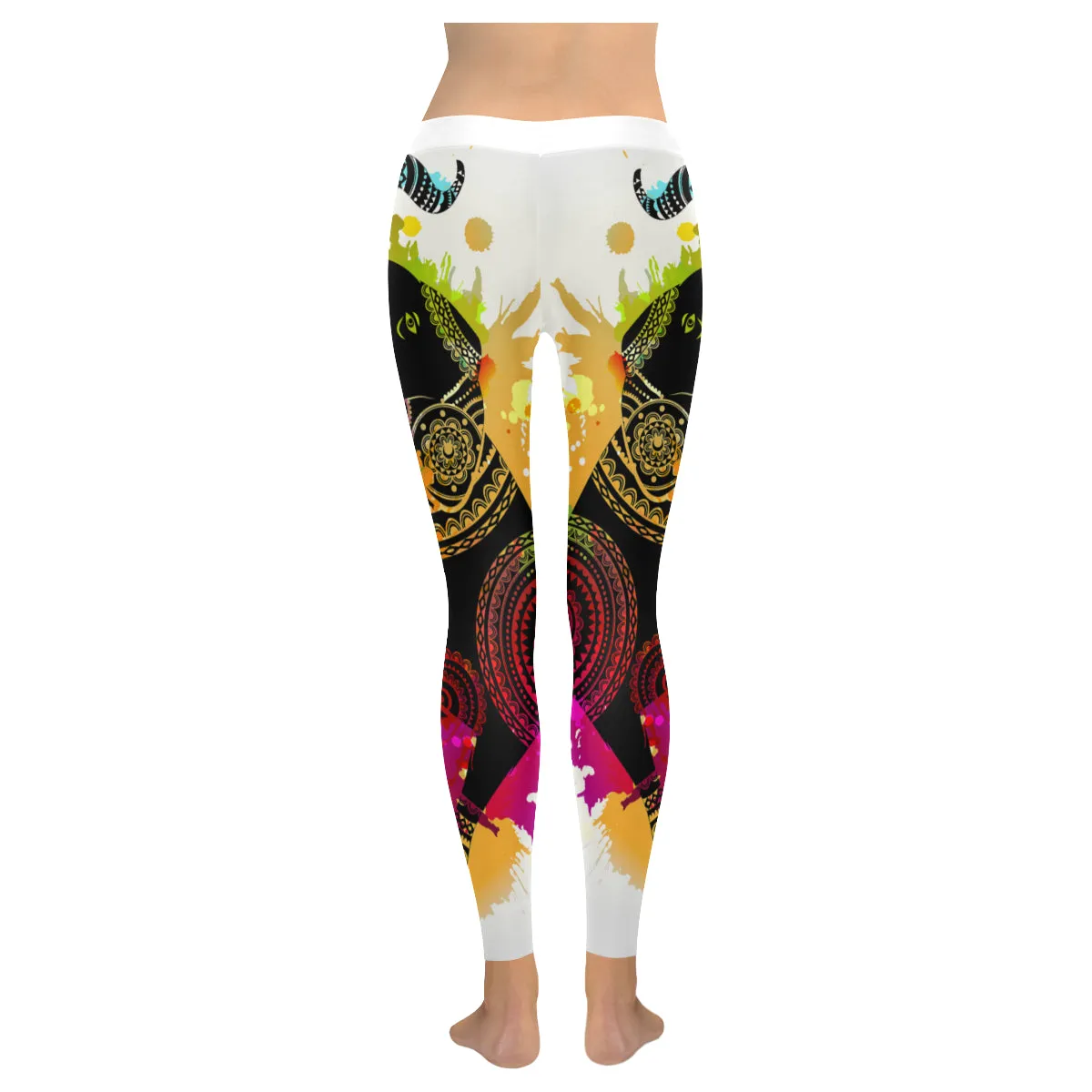 lion abstract Women's Low Rise Leggings (Invisible Stitch)