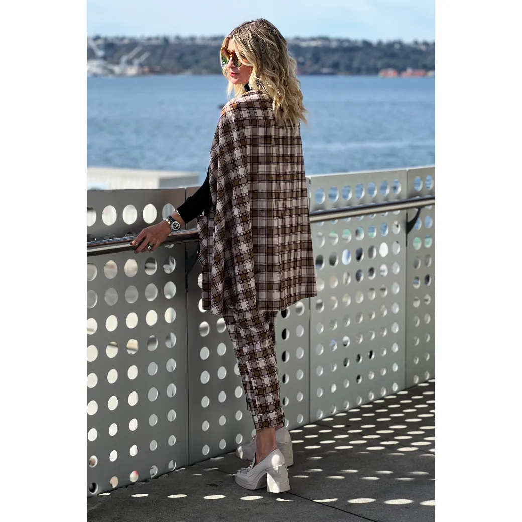 Mama Cape - Brown Plaid