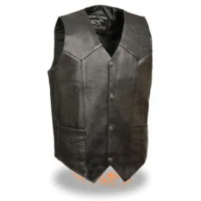 Men's Classic Snap Front Biker Vest