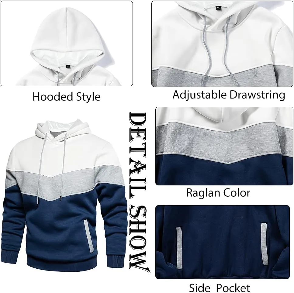 Mens Hooded Sweatshirt Casual Long Sleeve Drawstring Print Pullover Hoodies