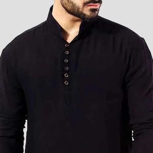 Mens Pathani Kurta Pajama Cotton Long Sleeve Top