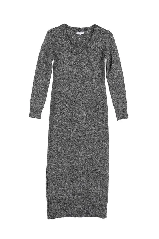 Mia V neck sweater maxi dress