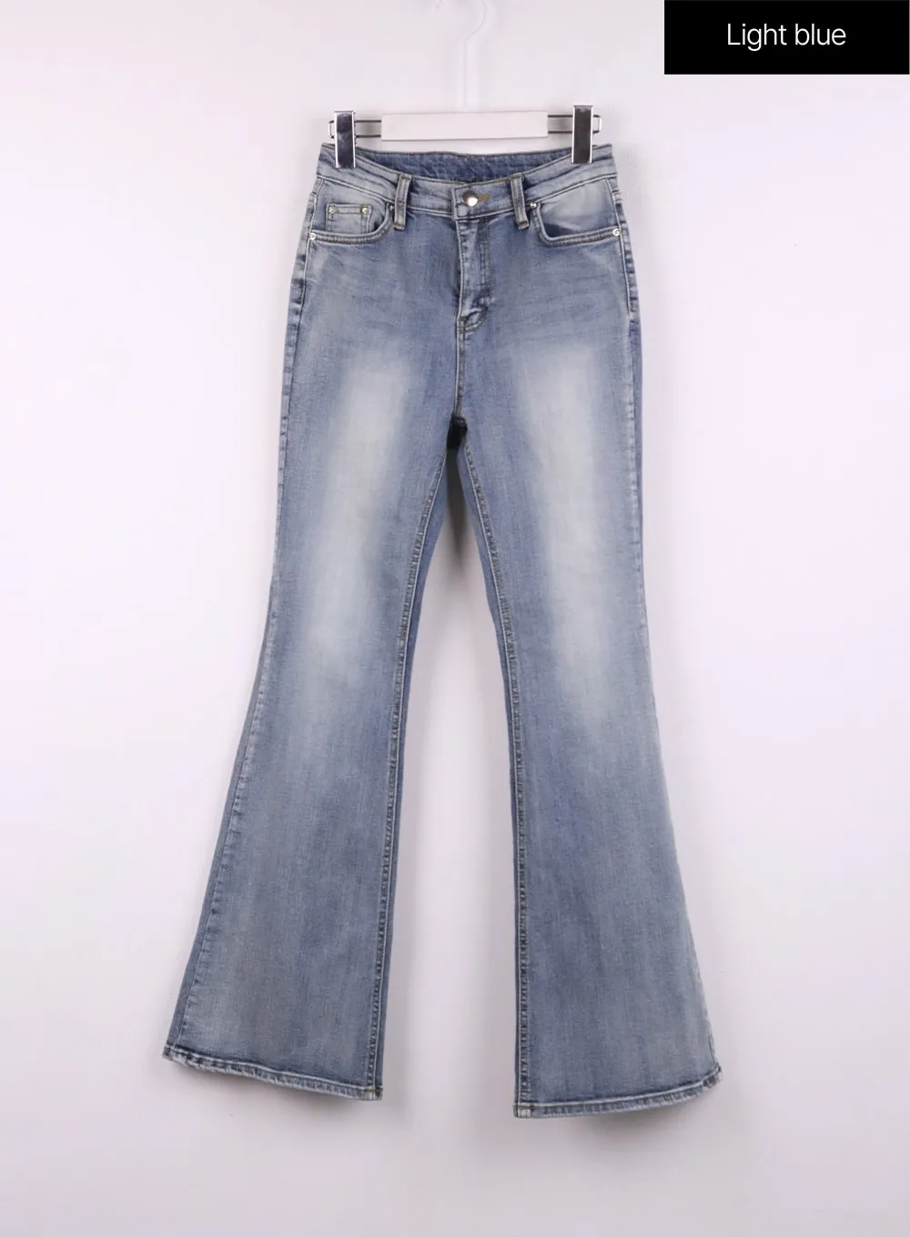 Mid Rise Solid Flared Jeans CJ429