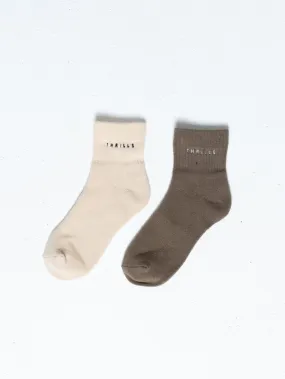 Minimal Thrills 2 Pack Sock - Sage Grey - Aloe