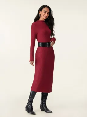 Mockneck Midi Sweater Dress