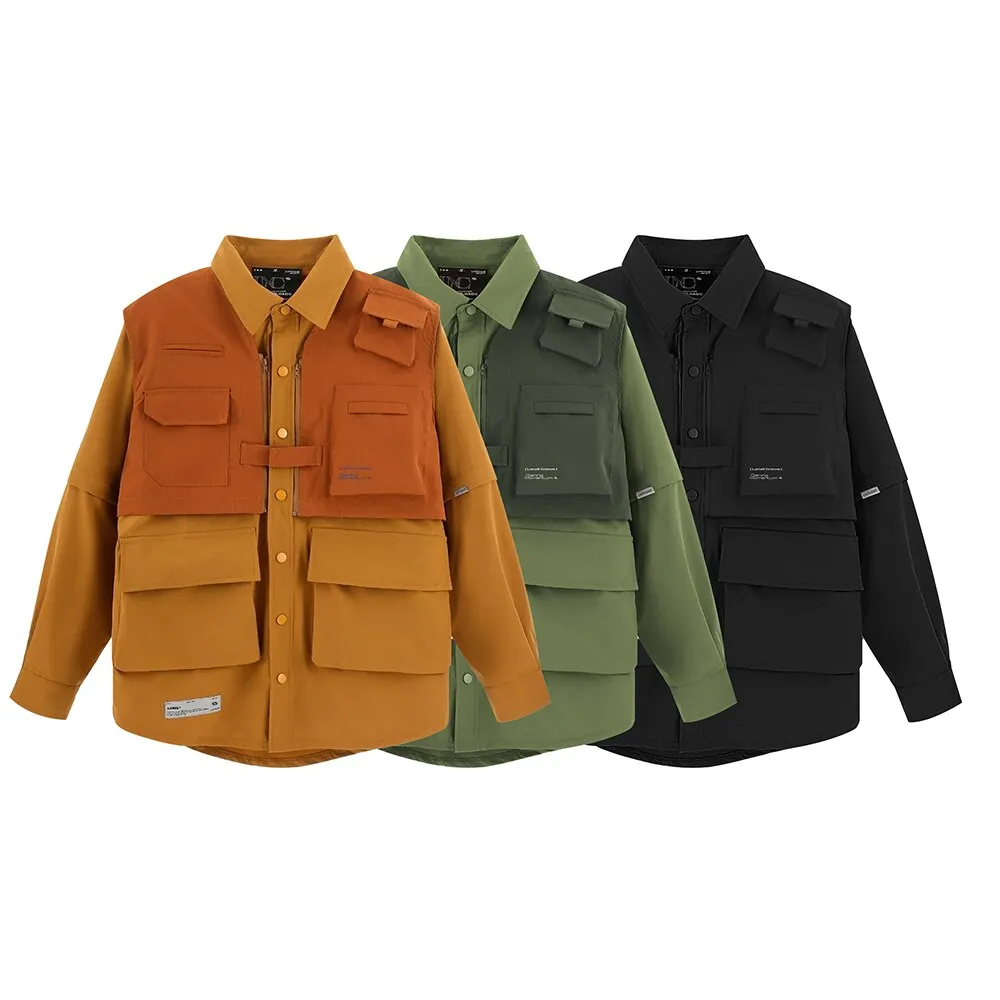 Multi Pocket MA1 Shirt with Attachable Sleeves