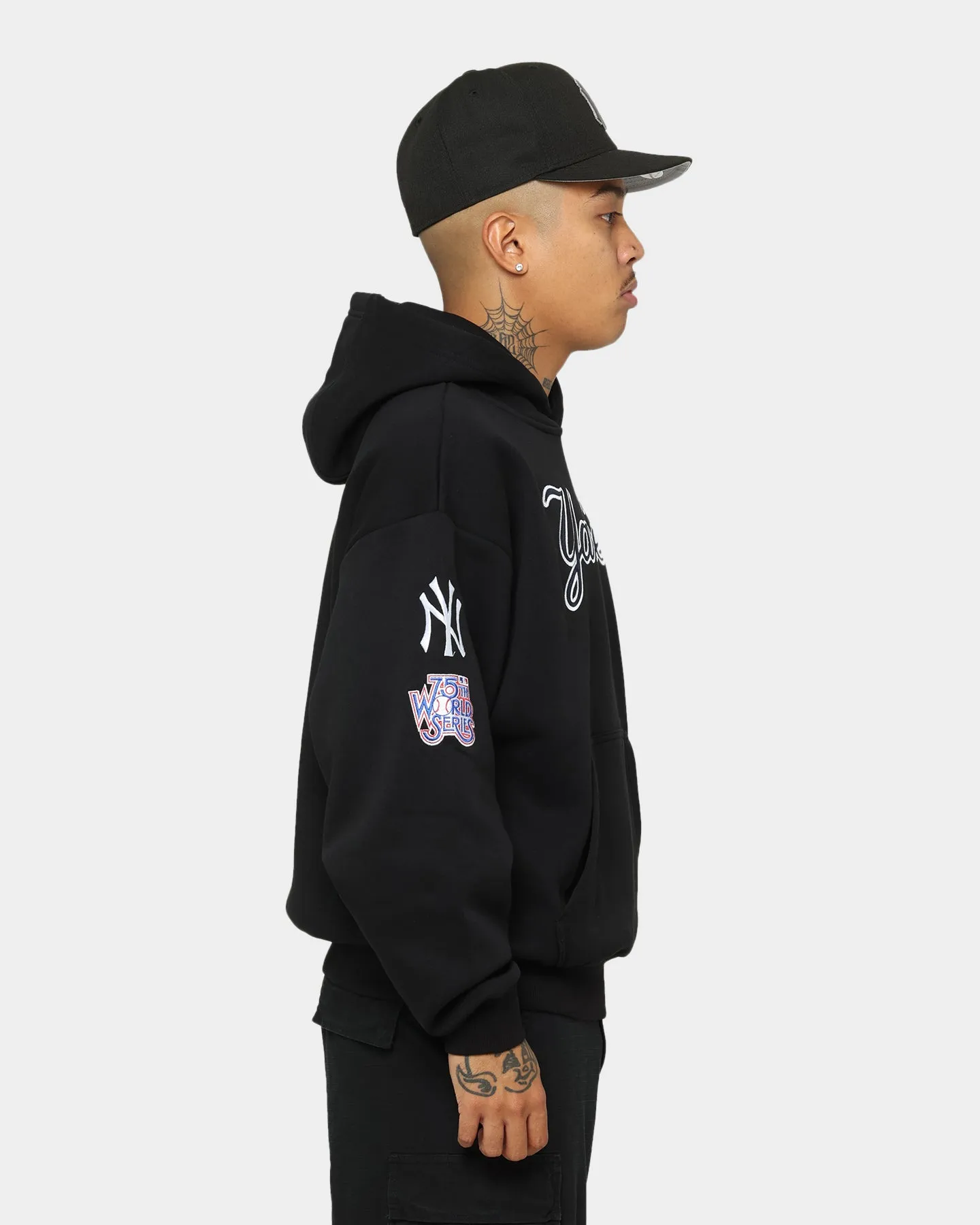 New Era New York Yankees Lockstitch Script Hoodie Black