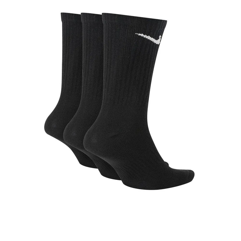 Nike Everyday Lightweight Training Crew Logo Socks (3 Pack) - Black